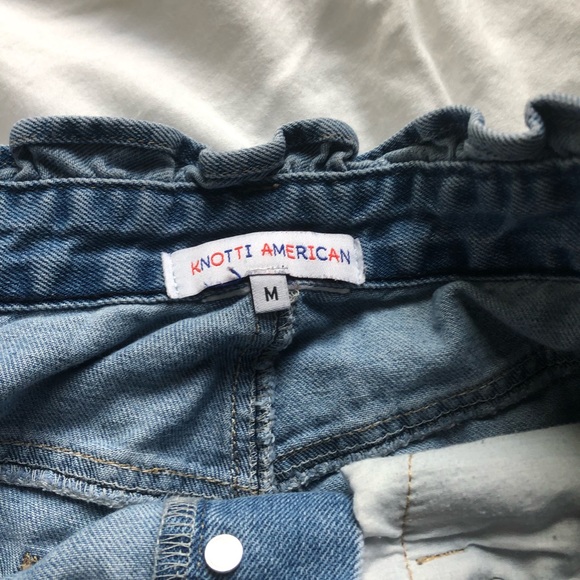 SOLD Blue high waisted button denim shorts size M - Picture 3 of 3